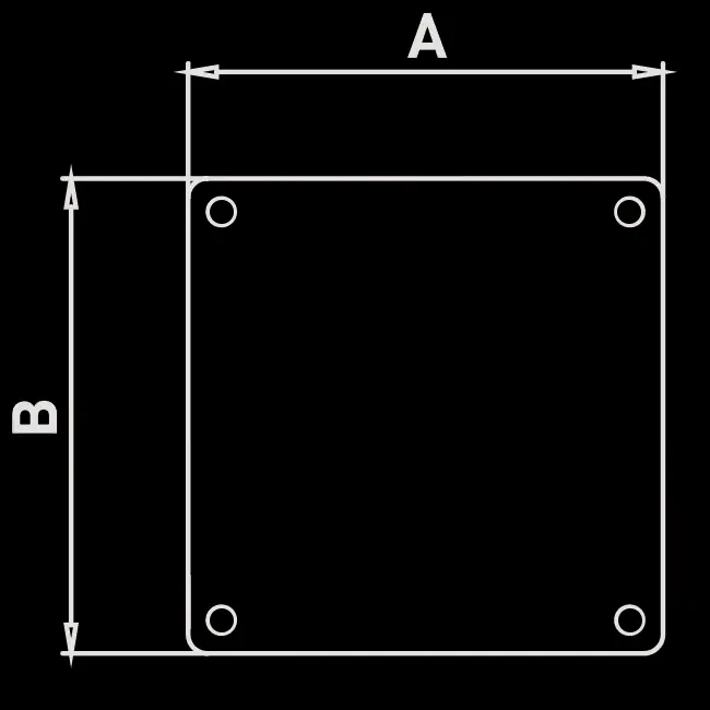 HTB1P enclosure dimensions A and B