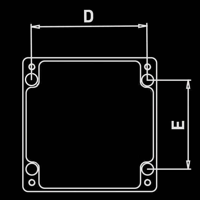 HTB1P enclosure dimensions D and E