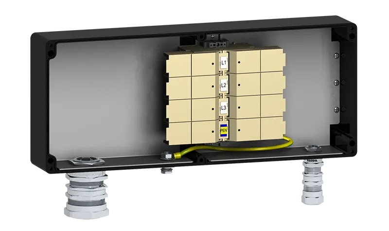 HARDO HTB1P configuration example 2 optimised design with vertical DIN rail