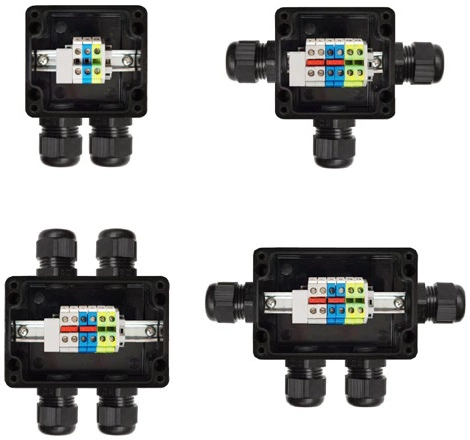 HARDO HTB1P predefined junction box with factory-fitted terminal blocks and cable glands ready for installation